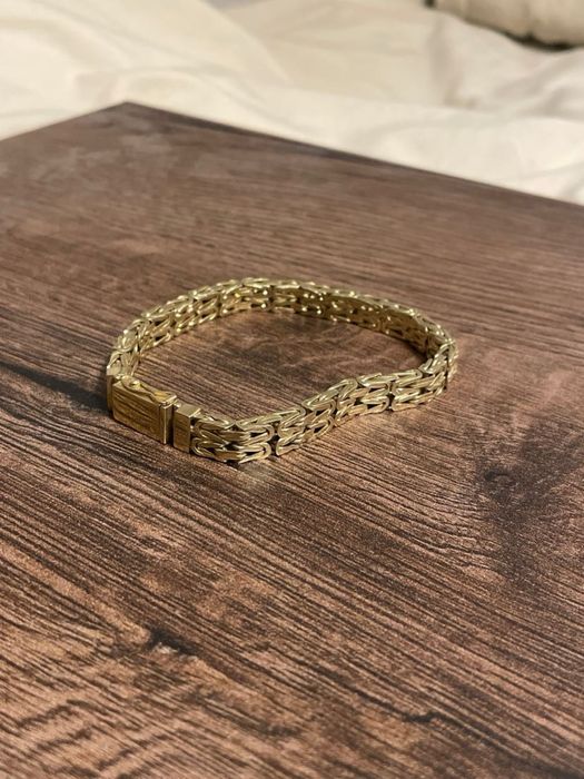 Złota bransoletka splot królewski / król  podwójna 585 50g 21cm-22cm