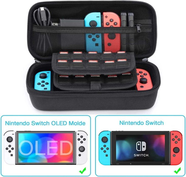 SELADAS! Estojo de transporte p Nintendo Switch e OLED com acessórios