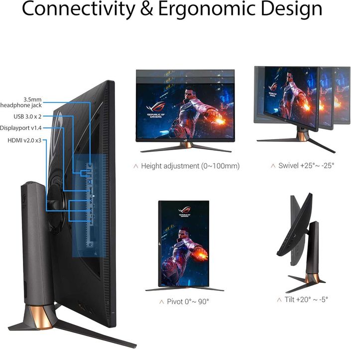 ігровий Монітор ASUS ROG Swift PG279QM 27" 16:9 G-SYNC 240 Hz QHD