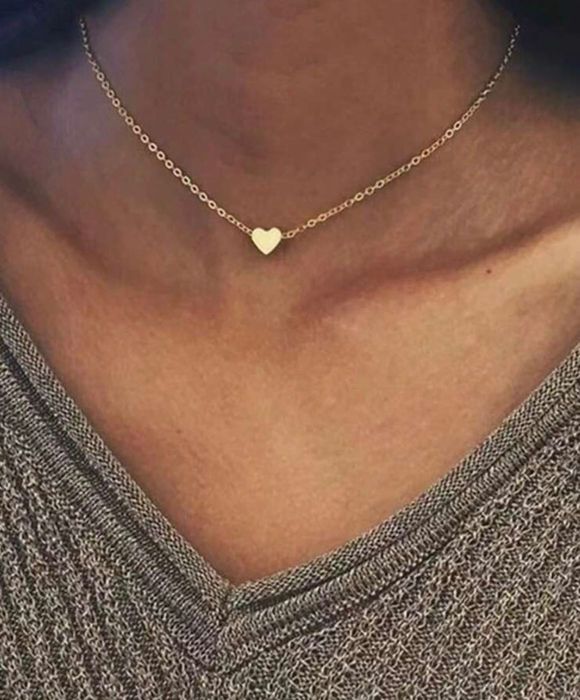 Naszyjnik serduszko stalowy