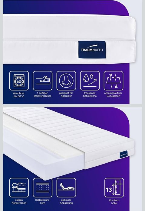 Traumnacht Easy Comfort materac rolowany z certyfikatem Öko-Tex