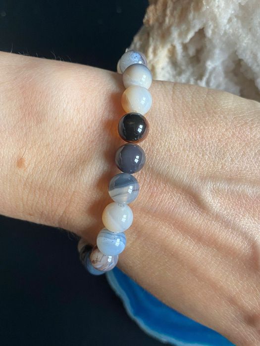 Bransoletka Agat Botswana 8 mm - Indie