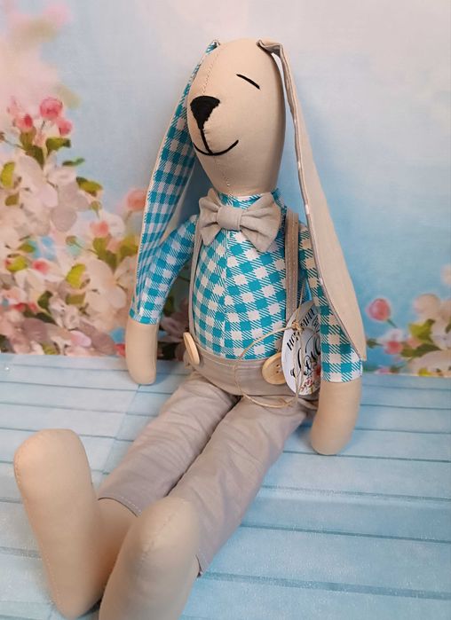 Królik tilda szyta zabawka handmade bawełna