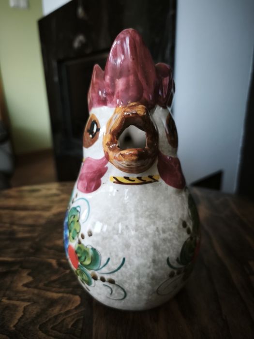 Włoski dzbanek KOGUT 20cm – Ceramika Lago di Garda, Vintage