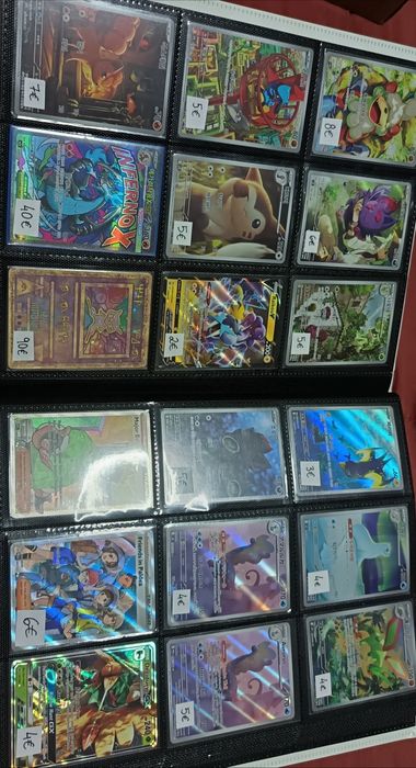 Cartas Pokémon de várias Raridades e Coleções