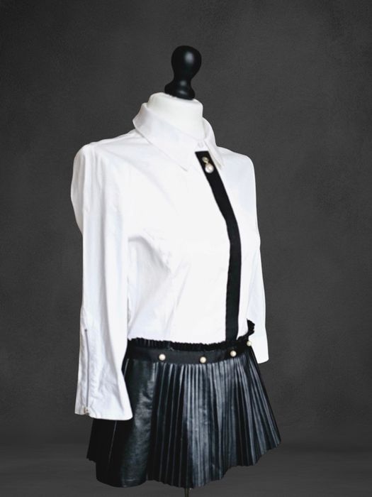 Unikat koszula plisowana baskinka opium aestetc biala lolita cottage