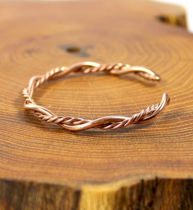 Bransoletka z czystej miedzi ręcznie wykonana handmade