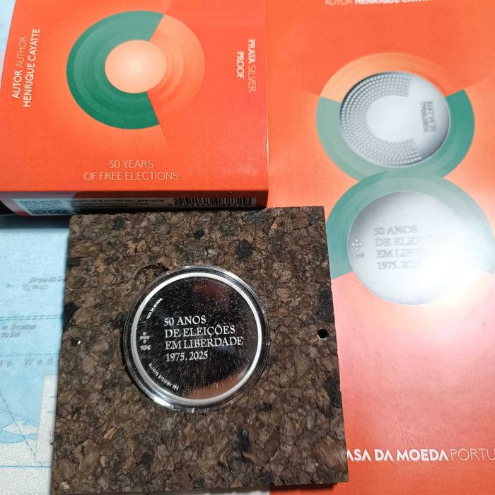 Portugal 2025 -Moeda de 10€ Proof- 50 Anos de Eleições em Liberdade