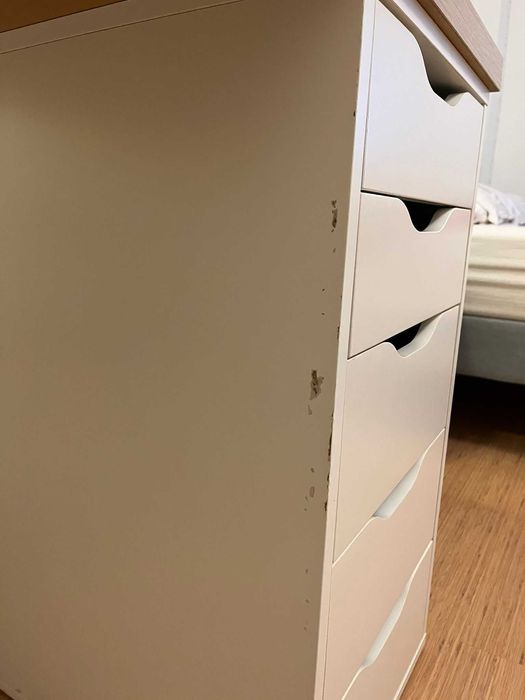 secretária IKEA com tampo LAGKAPTEN e bloco gaveta Alex