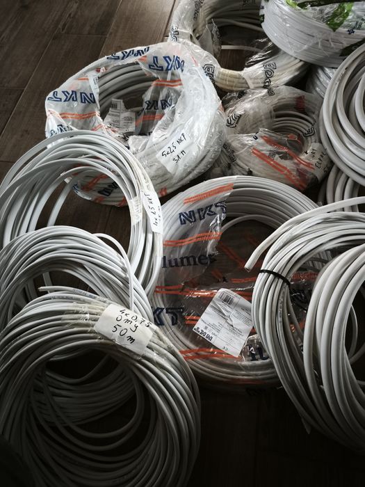 Kable przewody różne rodzaje 3x1.5 , 3x2.5, 4x1. 5 , 5x1.5, 5x2.5 ,5x4