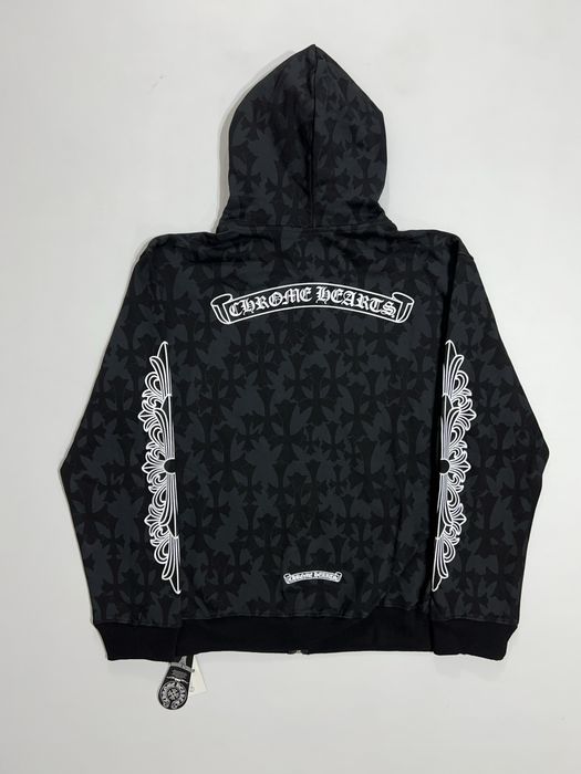 зип худи Chrome Hearts zip-hoodie monogram black