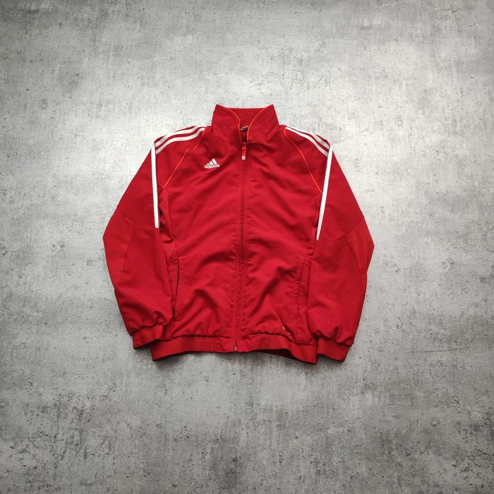 MĘSKA Bluza Rozpinana czerwona Małe Logo Suwak Trening ClimaCool Haft