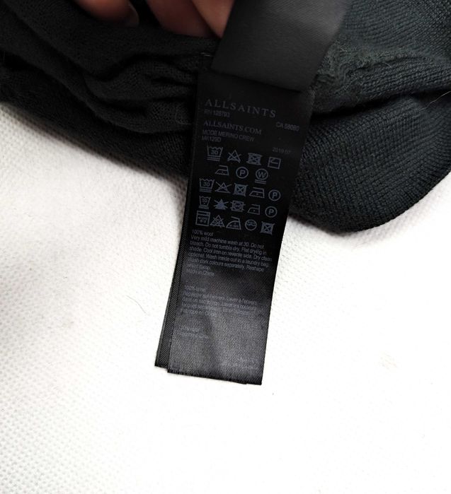 AllSaints Mode Merino Crew sweter 100% wełna merynosa merino L
