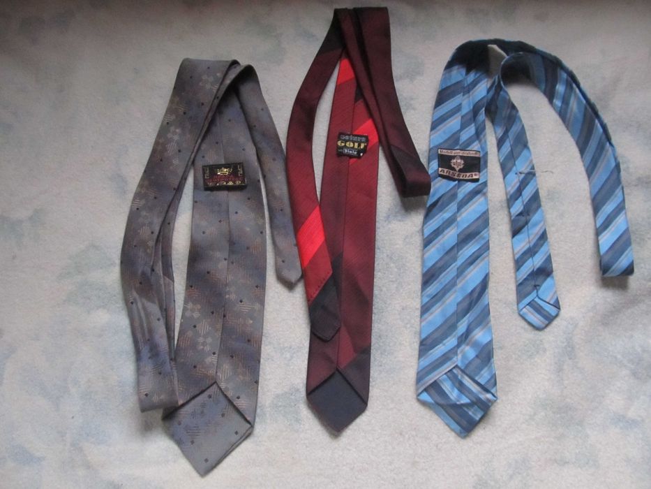 Галстук винтаж Узкий Alpi Arseda, Setura Gold и Prague Centrotex