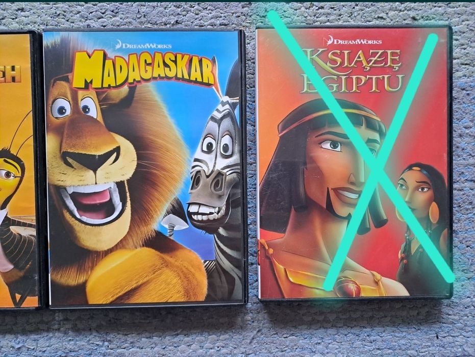 Film DVD "Ozzy", "Madagaskar", "Film o pszczołach"