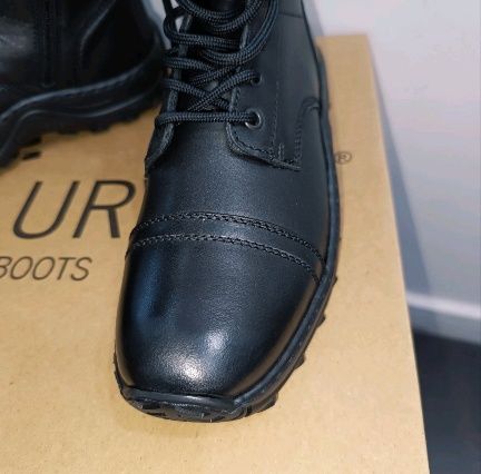 2survive Boots PQ Pro Zip Military Tactical Leather Black Side Zip - Size 37/39
