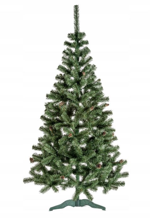NOWA choinka sztuczna Jodła z naturalną szyszką 220 cm zielona