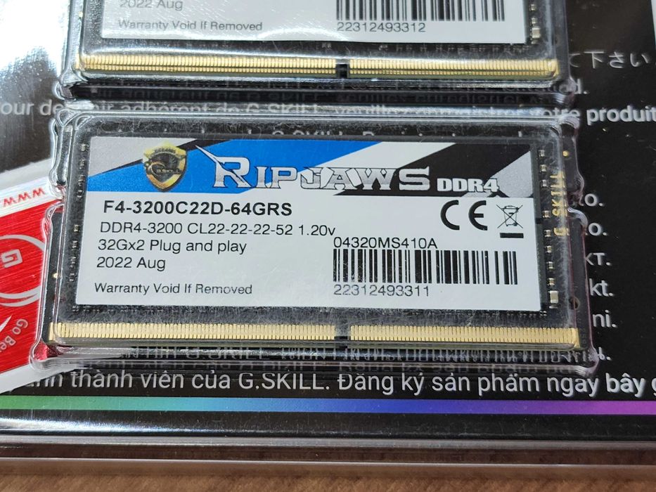 ОЗУ G.Skill 32Gb SO-DIMM DDR4 3200 MHz Ripjaws