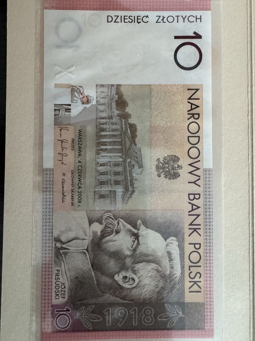 Banknot 10 zl - 90 rocznica odzyskania przrz Polskę niepodleglosci