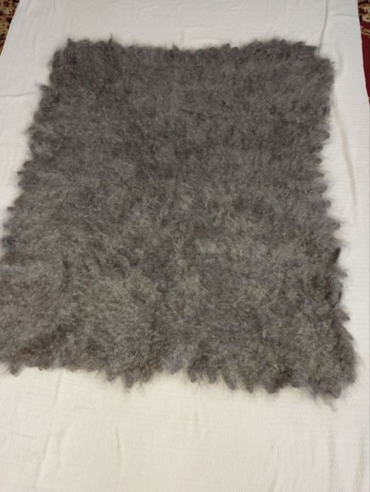 Пухова хустина 90*110 сіра