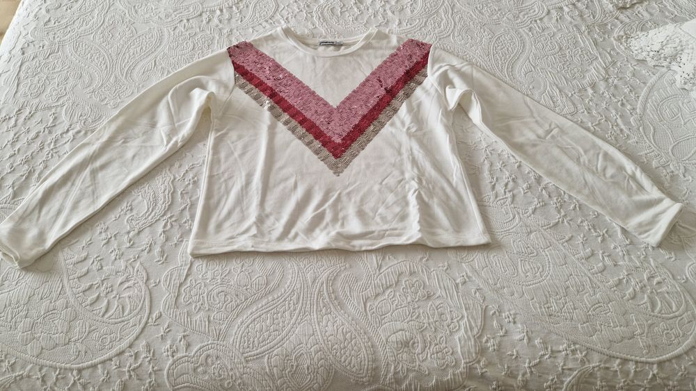 Blusa lantejoulas Pull & Bear, tamanho S