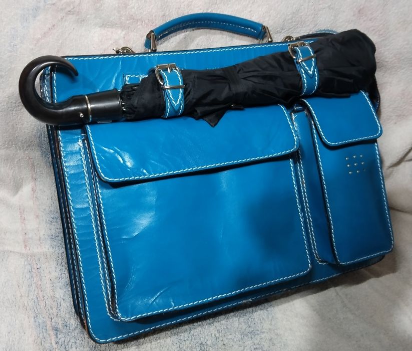 Сумка, портфель Vera Pelle, Италия, натуральная кожа, волшебный цвет.