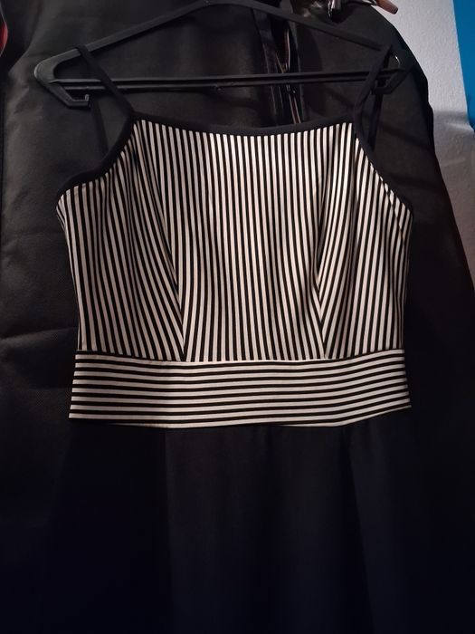 Vestido cerimónia preto e branco