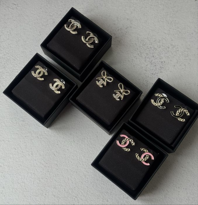 Сережки Chanel, шанель пусети з перлинами, сережки святкові