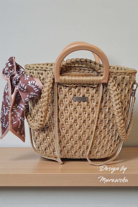 Elegancka torebka hand-made w kolorze whisky- dostępna
