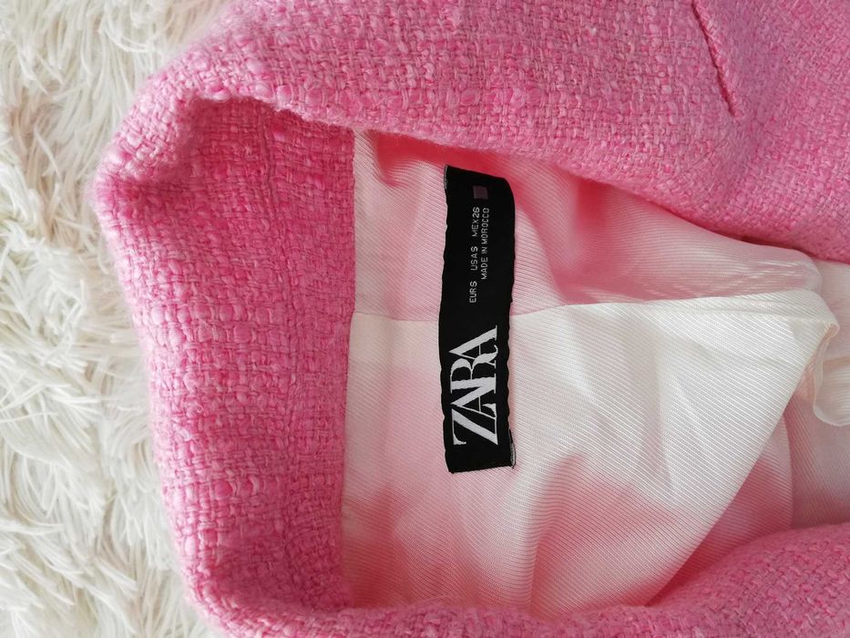 marynarka Zara s 36 tweedowa marynarka Zara s 36 róż nowa