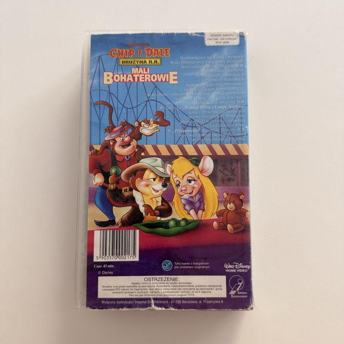 Chip i Dale Drużyna R.R. Mali Bohaterowie Film VHS