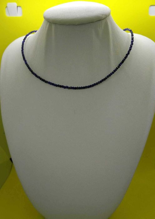 Colar Contas Vidro Facetadas e Brilhantes Azul NOVO - SALDO