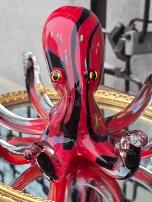 Stary szklany ośmiornica styl Murano