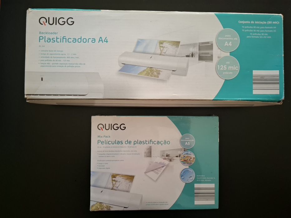 Plastificadora + refil película Quigg