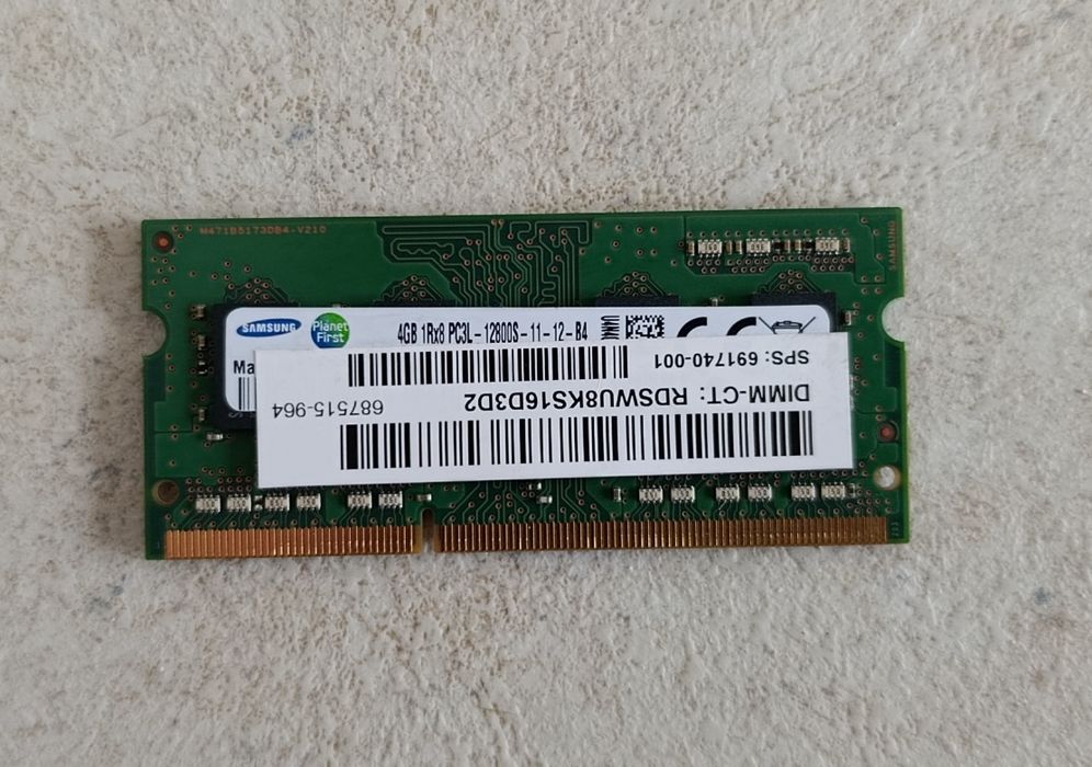Pamięć RAM DDR3L 4gb 1Rx8 1600 SO-DIMM laptop