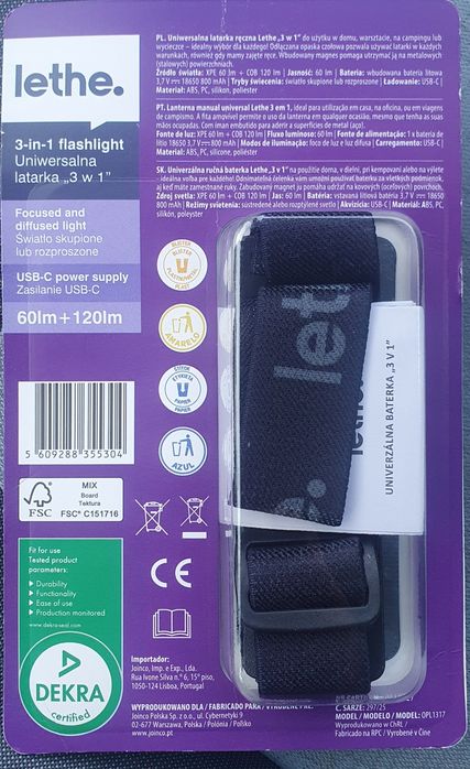 Latarka czołowa LETHE Nowa