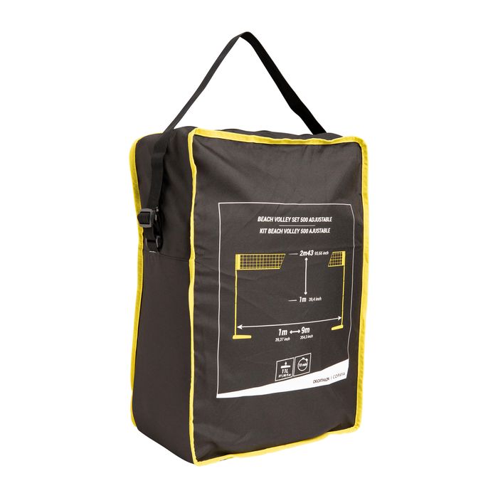 Rede e Postes Voleibol de Praia BV500 Ajustáveis Amarelo (Conjunto)