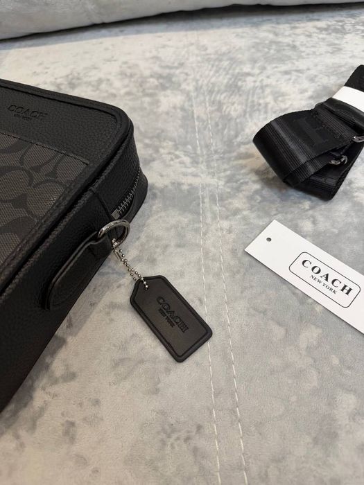 Сумка через плече Coach, чоловіча, чорна