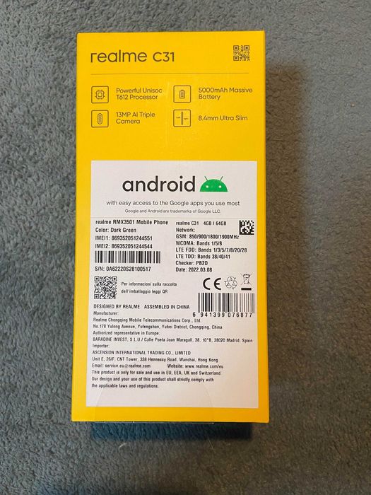 realme C31 RMX3501 Mobile Phone android