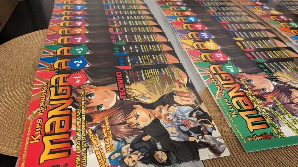 Kurs rysunku MANGA 41 gazetek + manekin + przybory do rysowania