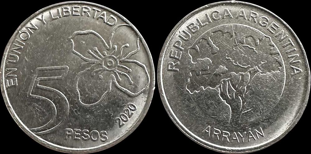 5 Pesos - 2020 - Argentina -  Flor do Arrayán