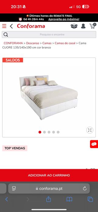 Cama de casal  Branca