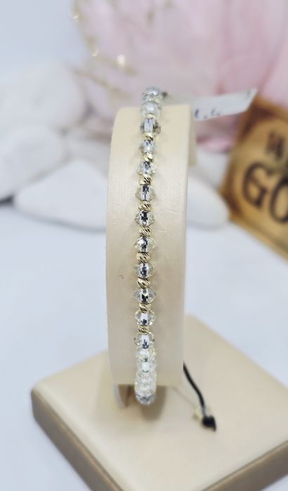 Złota bransoletka na sznurku próba 585 14k