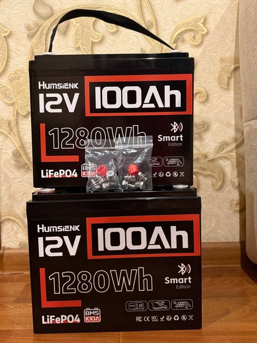 Новый аккумулятор HumSIENK 12V 100Ah / 1280Wh LiFePO4 Smart Bluetooth