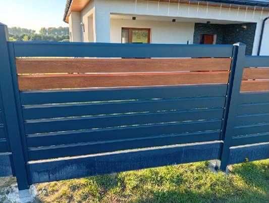 Ogrodzenie aluminiowe profil romb + dekor