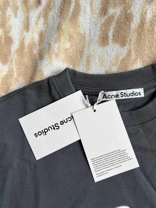 Acne Studios Long Sleeve Logo T-Shirt in Deep Blue L New