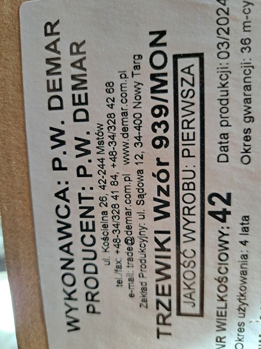 Buty wojskowe nowe 42