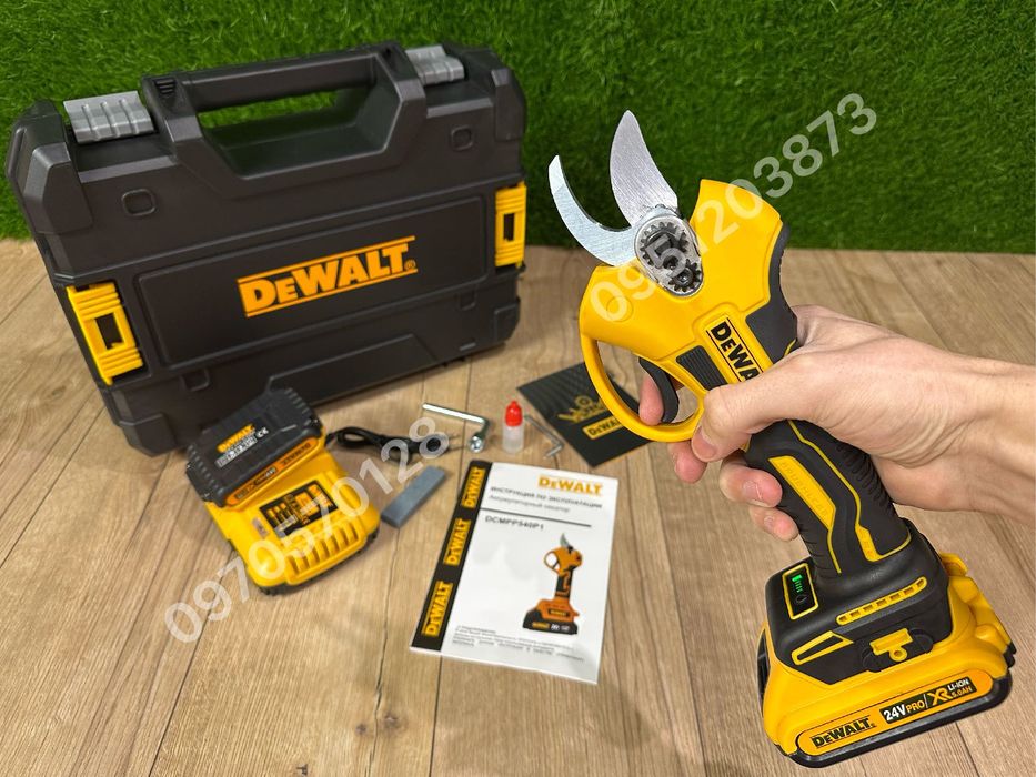 Аккумуляторный Секатор DeWALT DCMPP540P1 24V 5Ah для точной обрезки