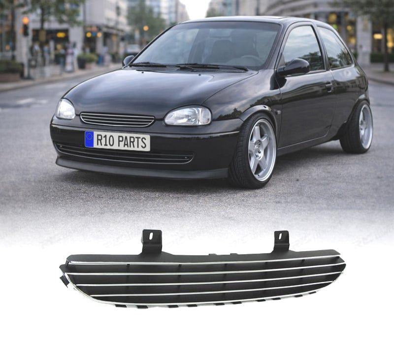 GRELHA FRONTAL OPEL CORSA B 96-00 PRETO CROMADO