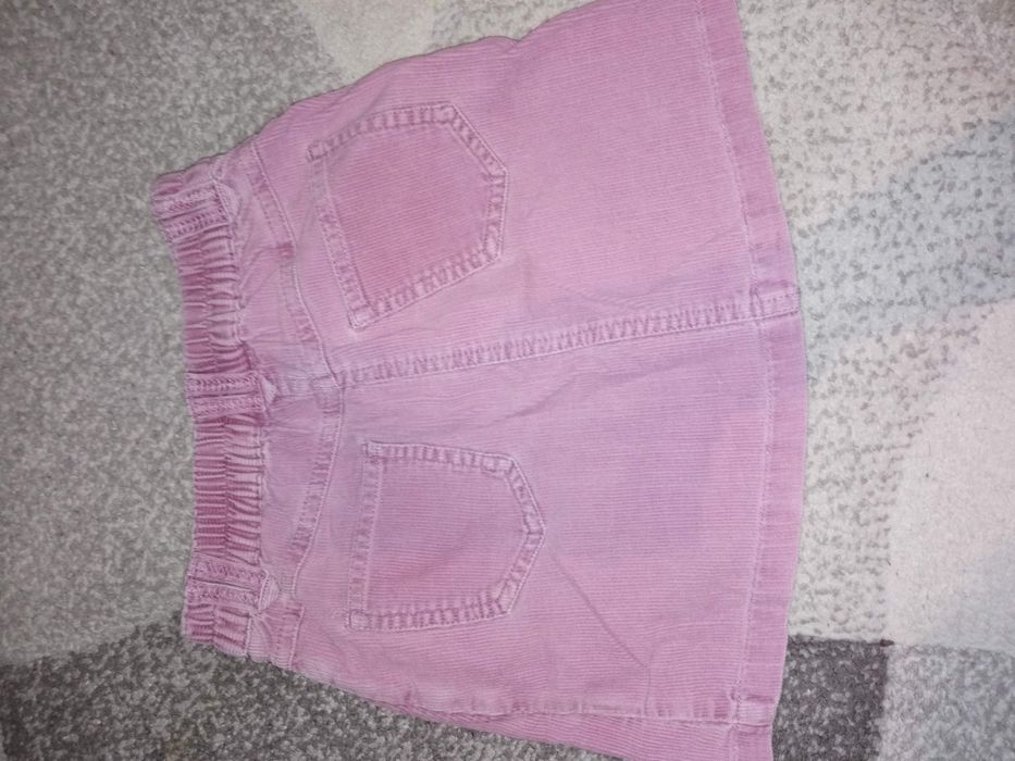 Liliowa fioletowa sztruksowa spódniczka z motylkami 98-104